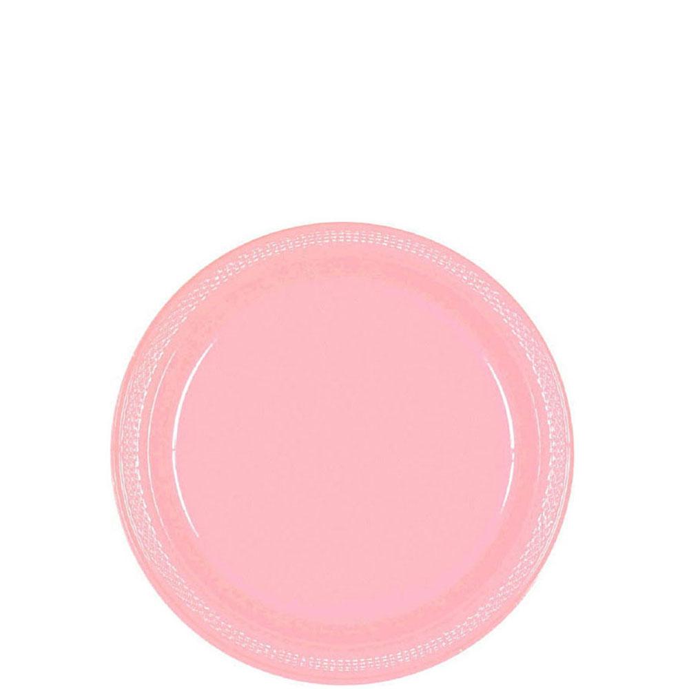 New Pink Plastic Plates 7in, 20pcs Solid Tableware - Party Centre - Party Centre