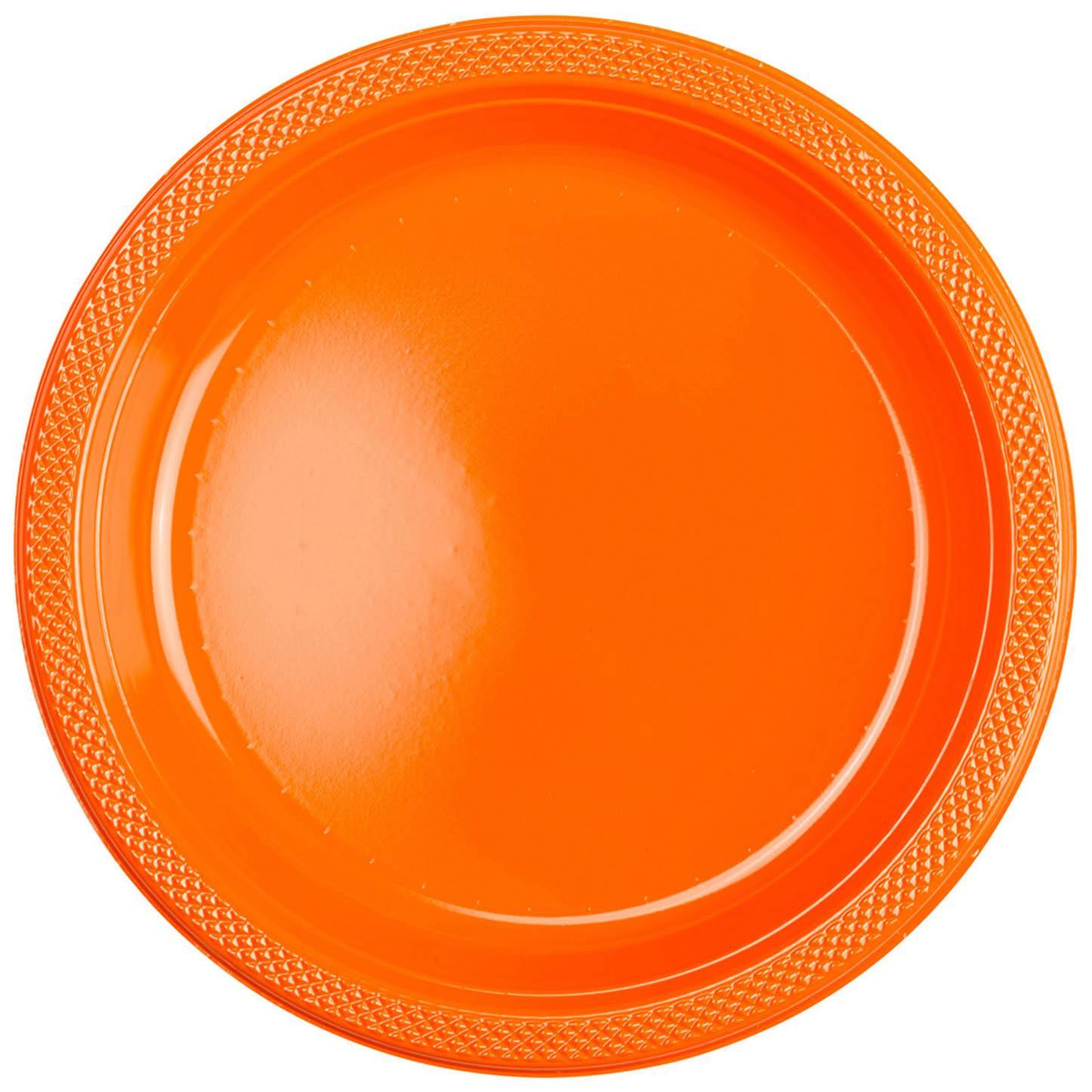 Orange Peel Plastic Plates 10.25in, 20pcs Solid Tableware - Party Centre - Party Centre