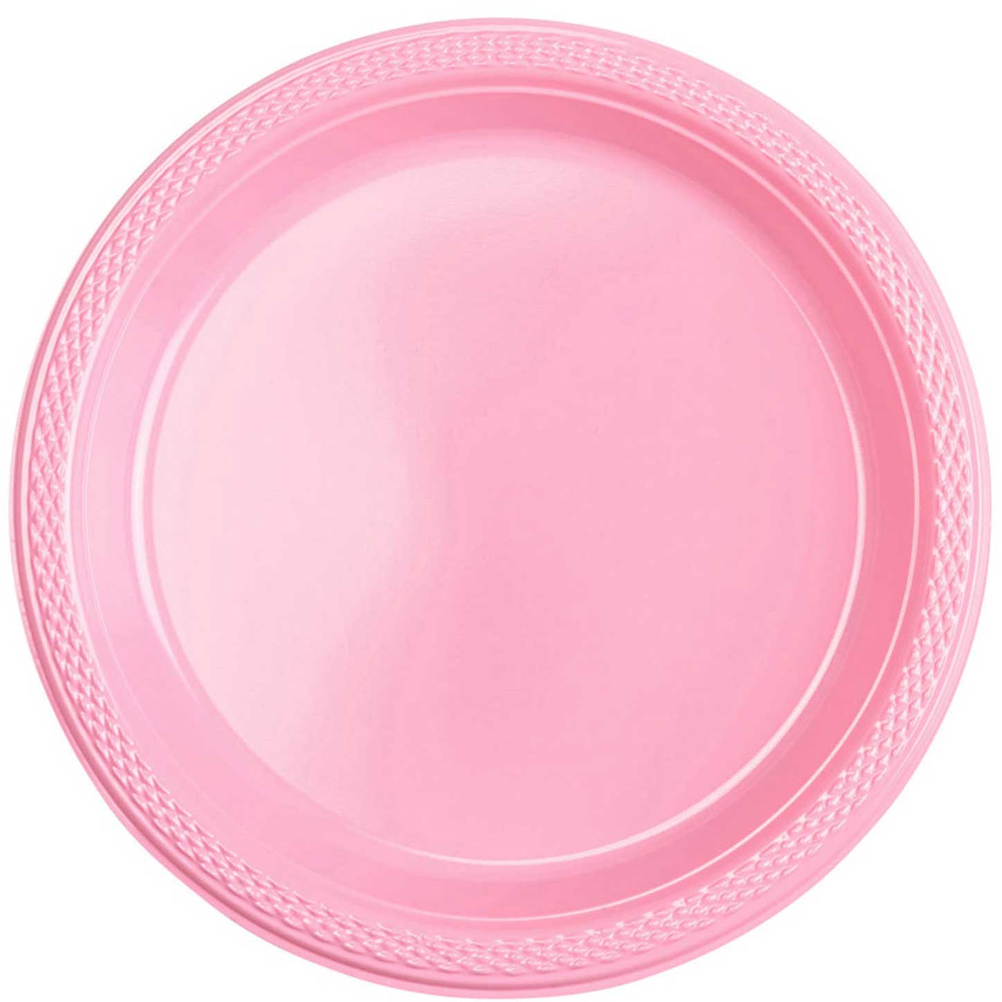 New Pink Plastic Plates 10in, 20pcs Solid Tableware - Party Centre - Party Centre
