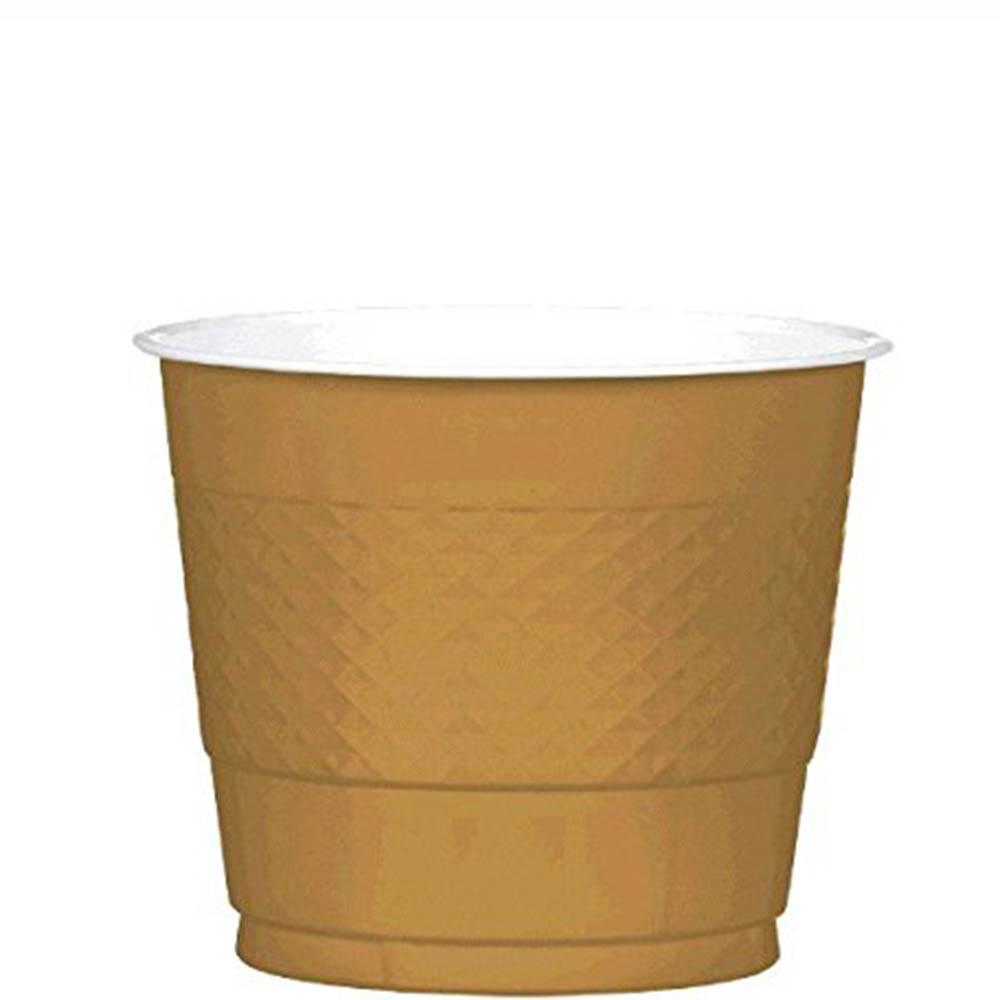 Gold Sparkle Plastic Cups 9oz, 20pcs Solid Tableware - Party Centre - Party Centre