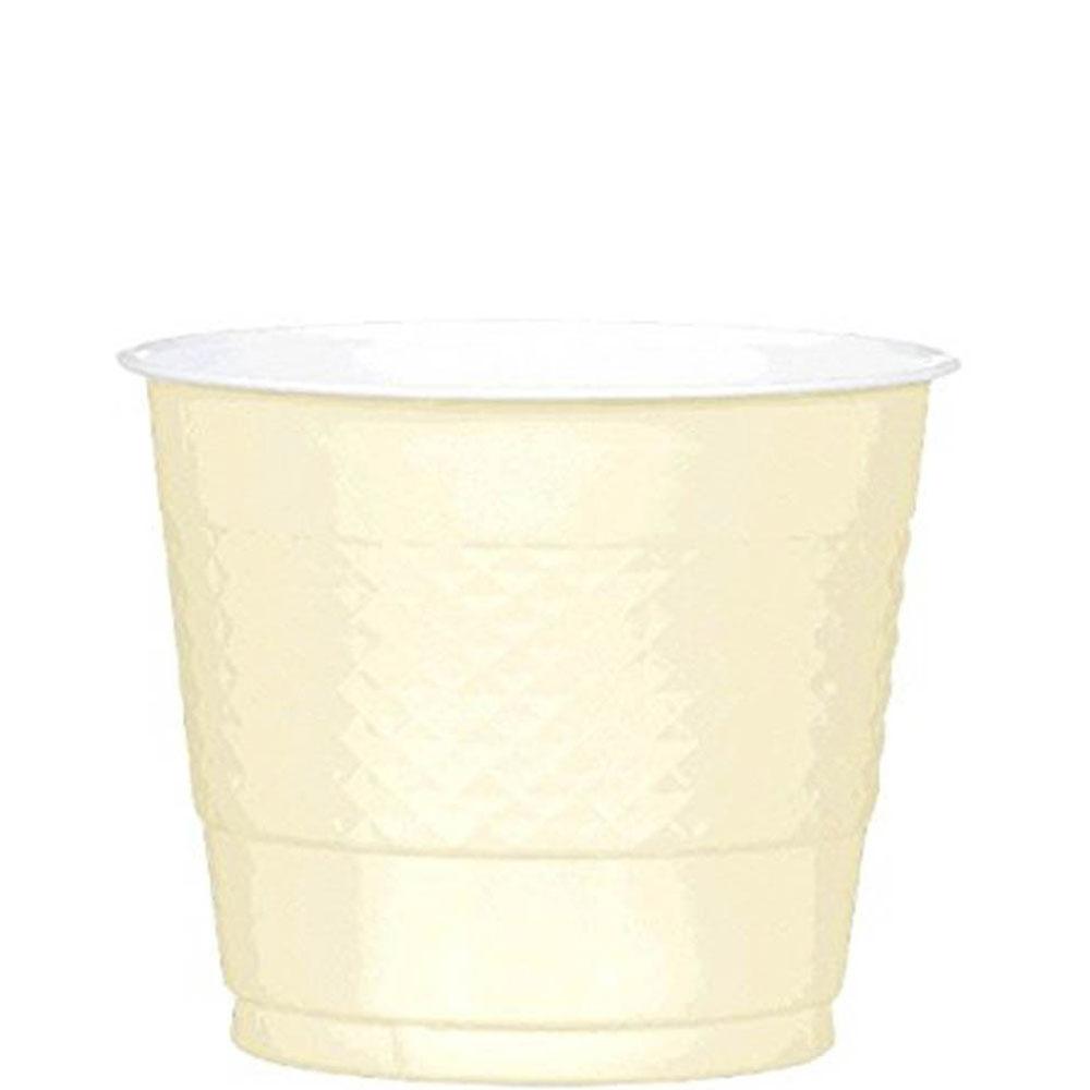 Vanilla Creme Plastic Cups 9oz, 20pcs Solid Tableware - Party Centre - Party Centre