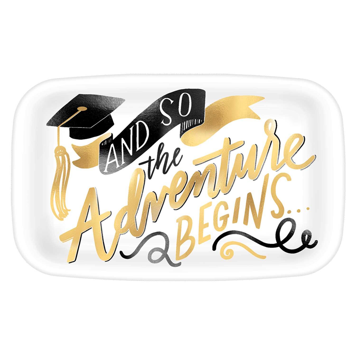 The Adventure Begins Rectangular Plastic Platter Solid Tableware - Party Centre - Party Centre