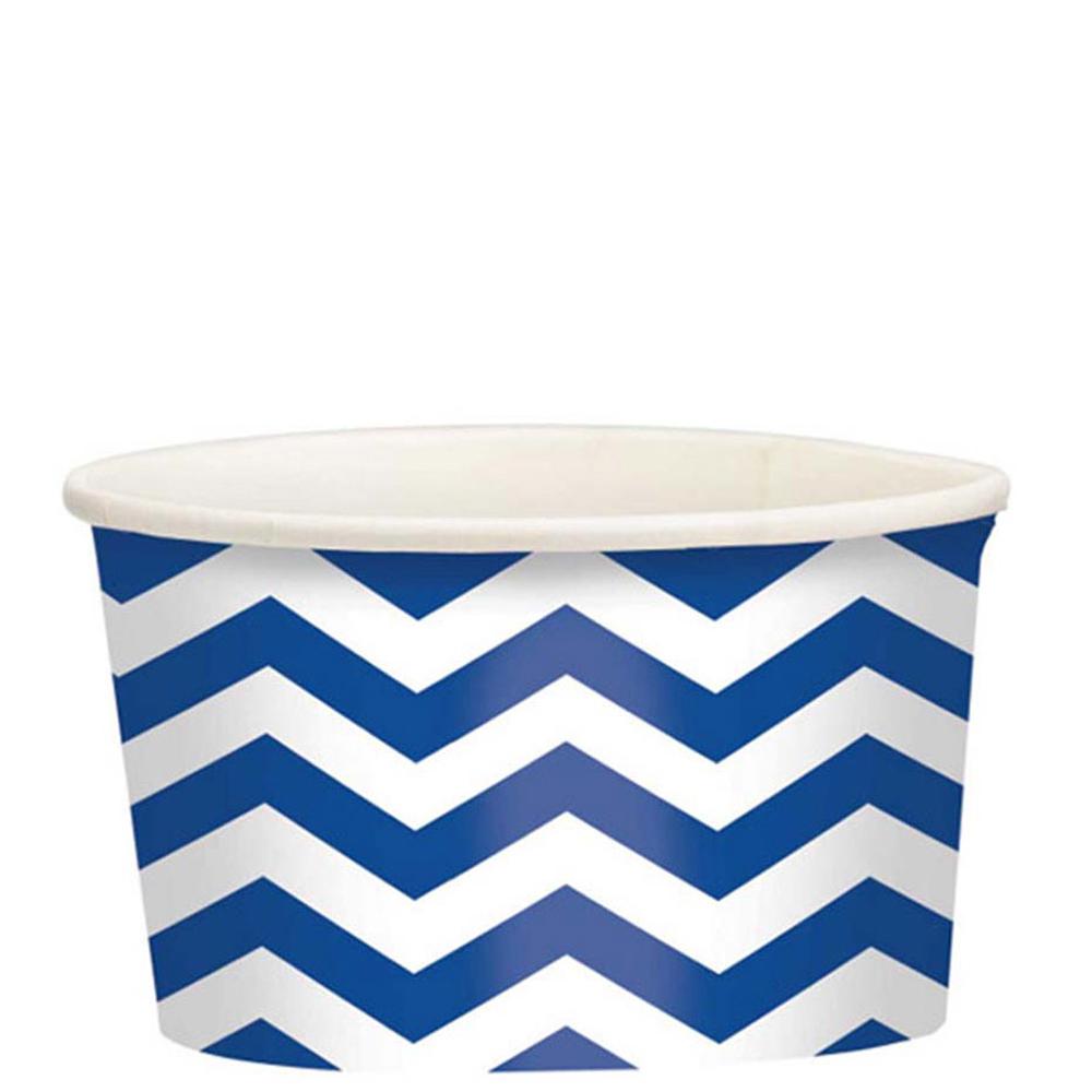 Bright Royal Blue Chevron Printed Paper Treat Cups 20pcs Printed Tableware - Party Centre - Party Centre