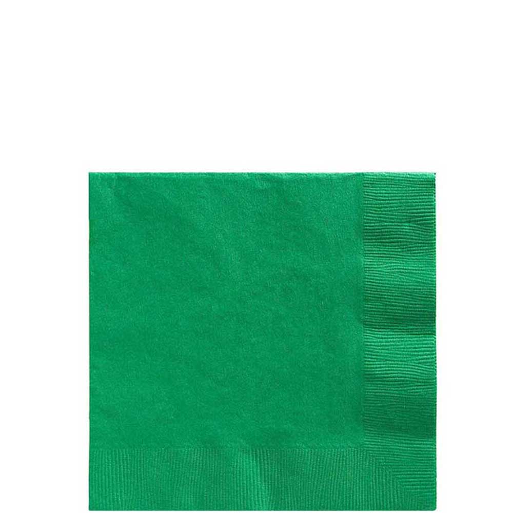 Festive Green Beverage Tissues 20pcs Solid Tableware - Party Centre - Party Centre