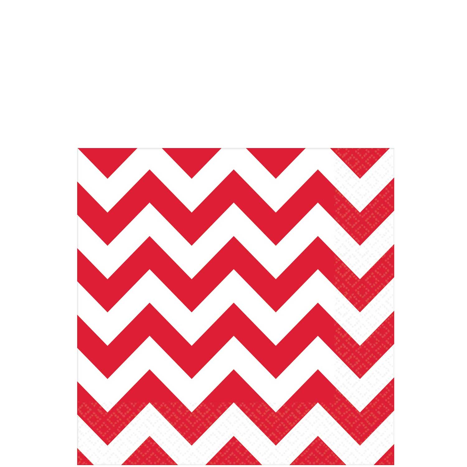 Apple Red Chevron Beverage Tissues 16pcs Printed Tableware - Party Centre - Party Centre