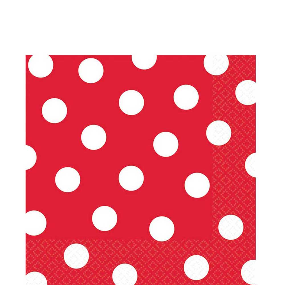 Apple Red Dots Lunch Tissues 16pcs Printed Tableware - Party Centre - Party Centre