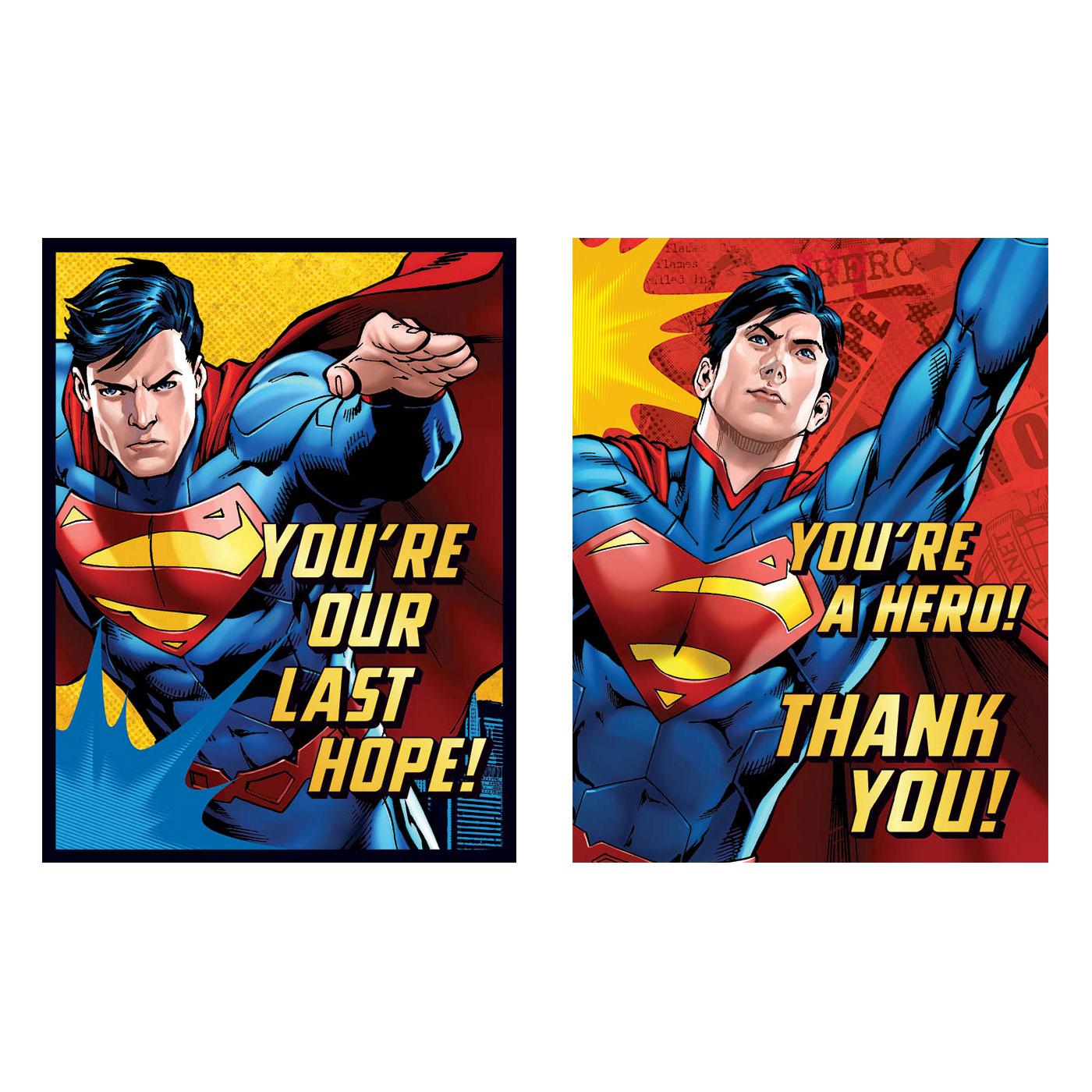 Superman Invitation and Thank You Card Combo Party Accessories - Party Centre - Party Centre
