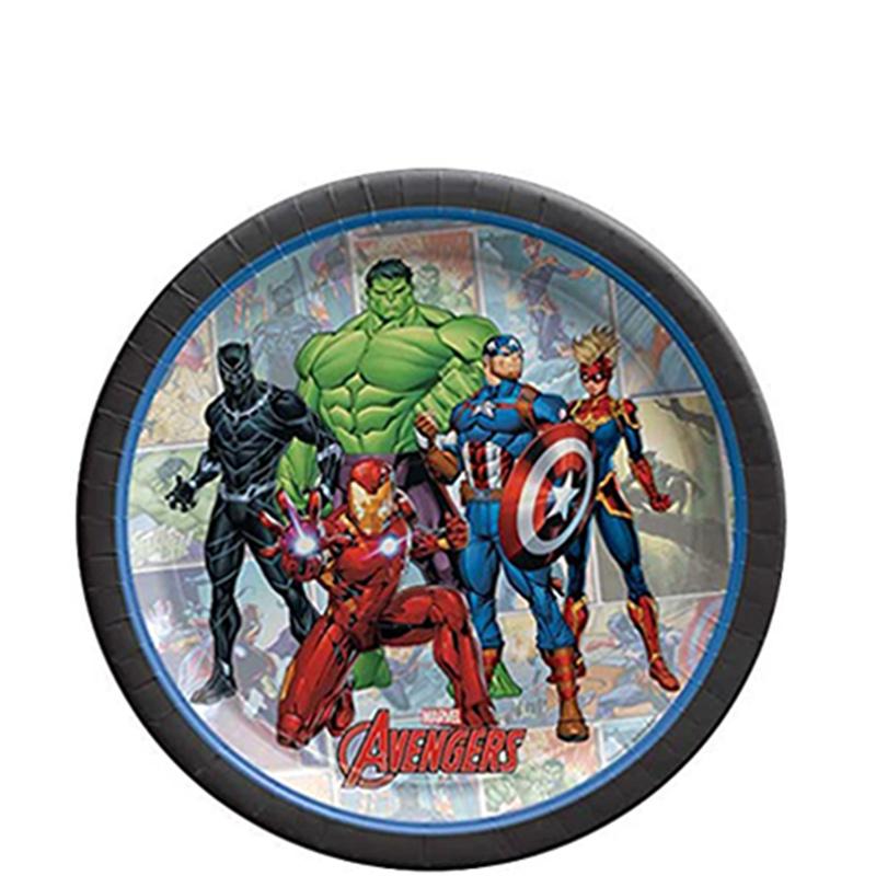 Marvel Avengers Powers Unite Round Paper Plates 7in, 8pcs Solid Tableware - Party Centre - Party Centre