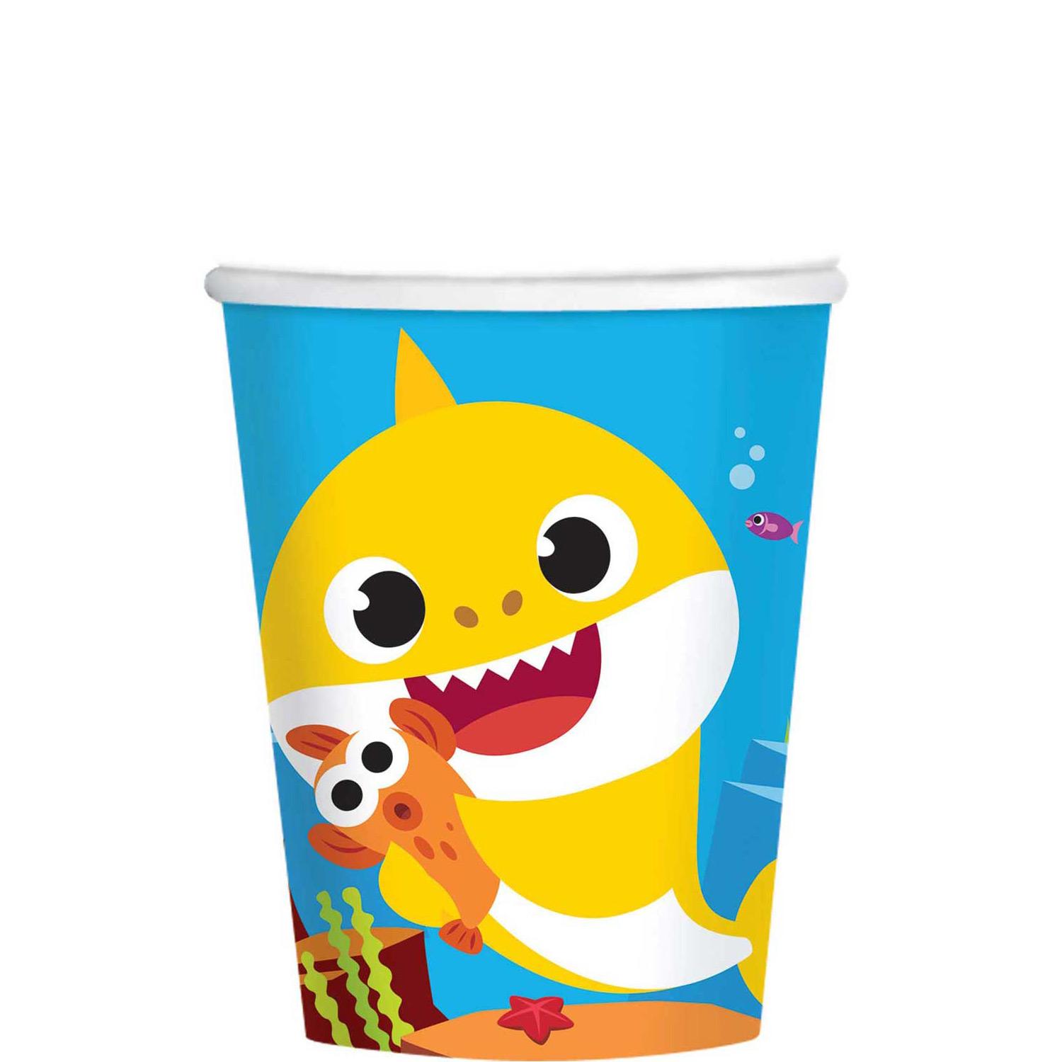 Baby Shark Paper Cups 9oz, 8pcs Printed Tableware - Party Centre - Party Centre