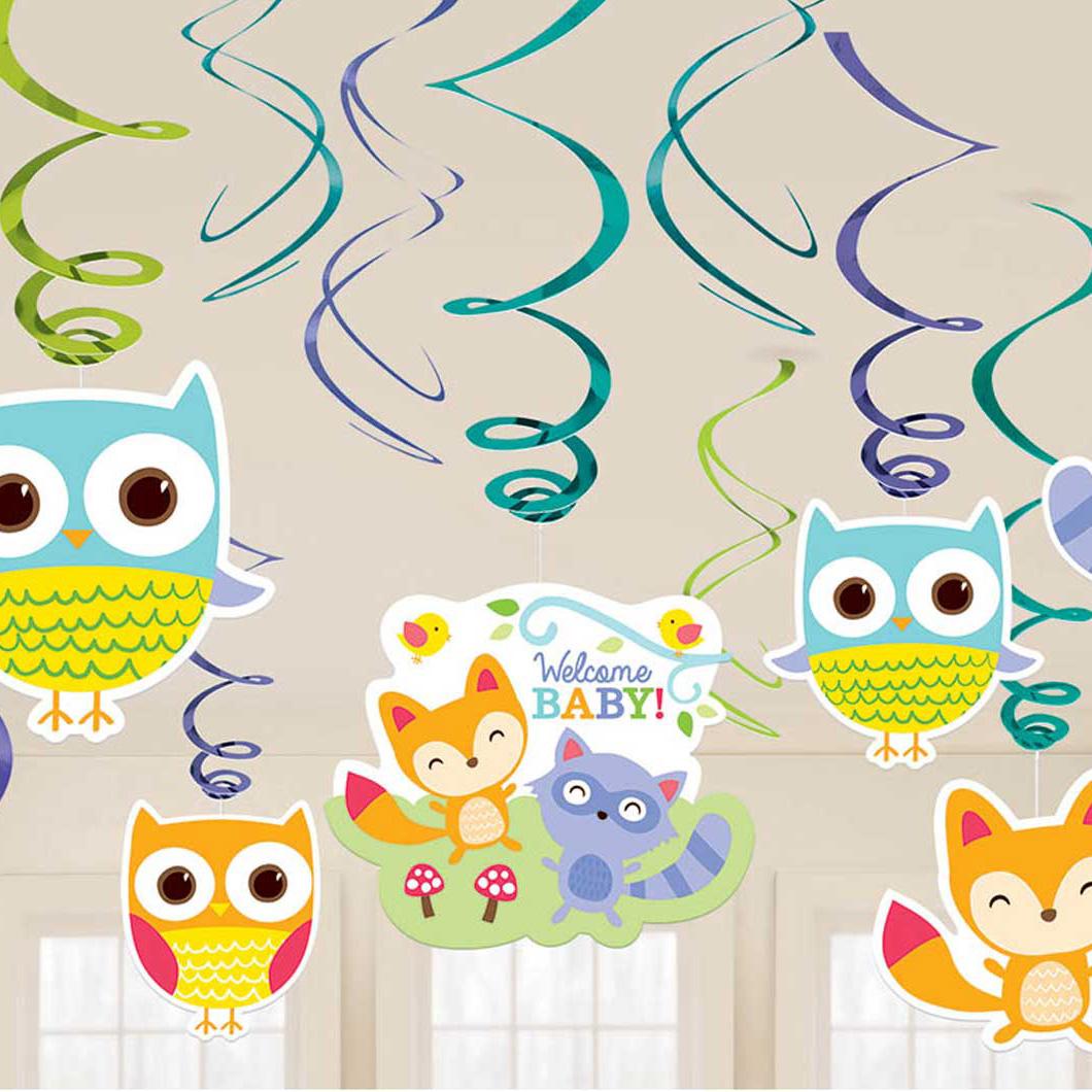 Woodland Welcome Swirl Decorations 12pcs Decorations - Party Centre - Party Centre