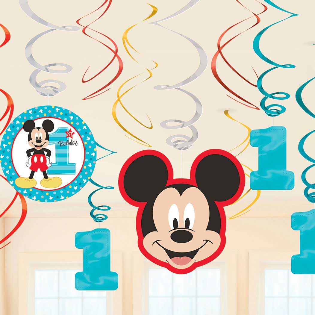 Mickey's Fun To Be One Swirl Decorations 12pcs Decorations - Party Centre - Party Centre