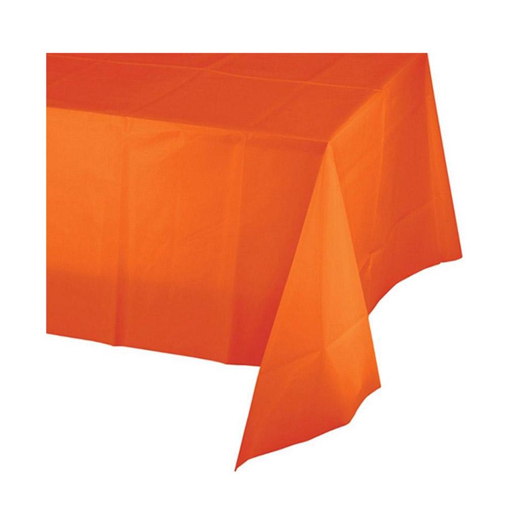 Orange Peel Plastic Table Cover 54 x 108in Solid Tableware - Party Centre - Party Centre