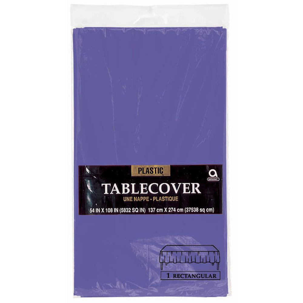 New Purple Plastic Table Cover 54 x 108in - Party Centre
