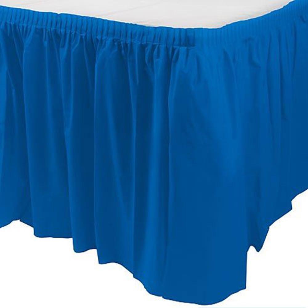 Bright Royal Blue Plastic Table Skirt 14ft x 29in Solid Tableware - Party Centre - Party Centre