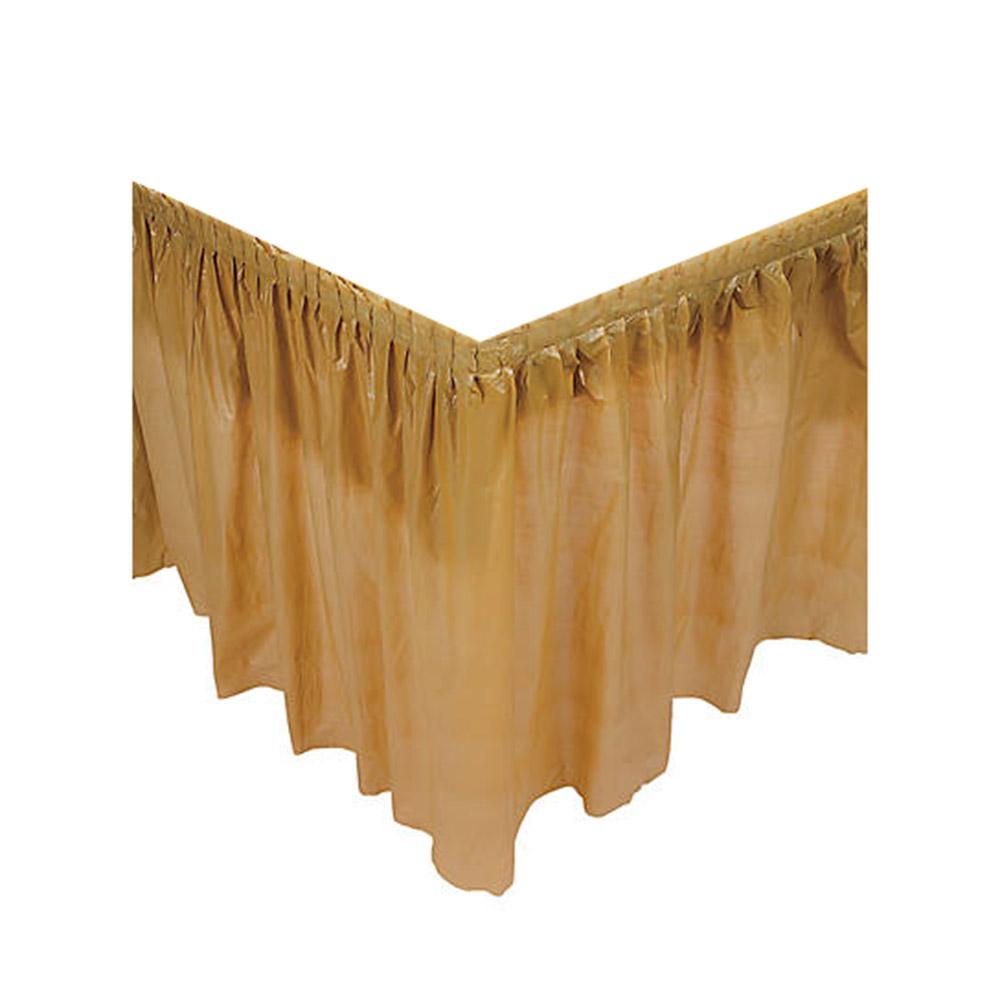 Gold Table Skirt 14ft x 29in Solid Tableware - Party Centre - Party Centre
