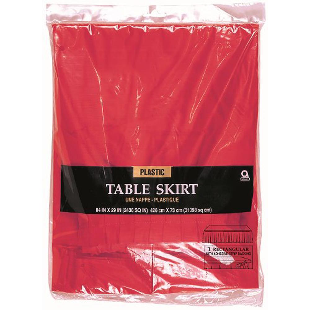 Apple Red Table Skirt  14ft x 29in Solid Tableware - Party Centre - Party Centre