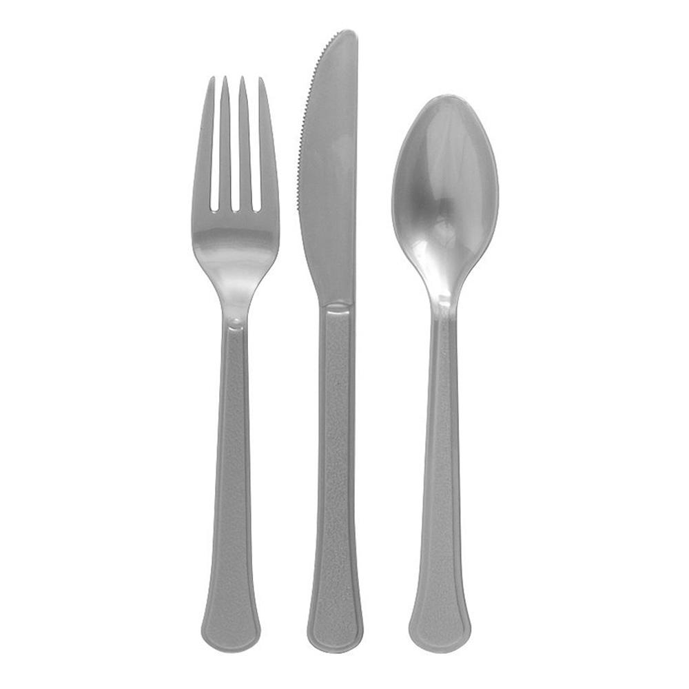Silver Heavy Weight Assorted Cutlery 24pcs - Party Centre