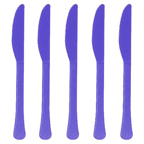New Purple Heavy Weight Plastic Knives 20pcs Solid Tableware - Party Centre - Party Centre
