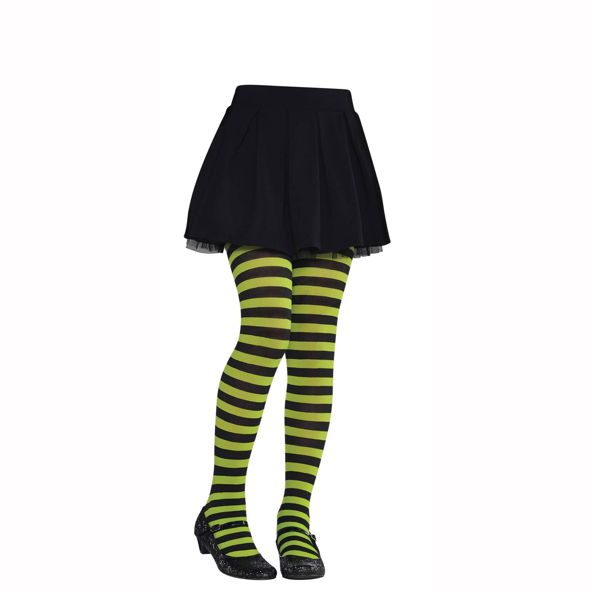 Child Green and Black Striped Tights Costumes & Apparel - Party Centre - Party Centre
