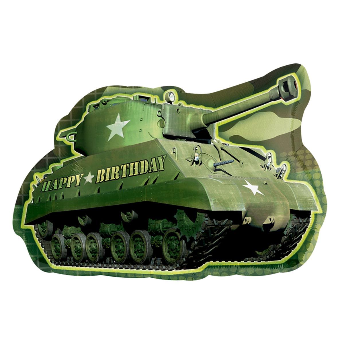 Army Tank Birthday Foil Balloon 26 x 19in Balloons & Streamers - Party Centre - Party Centre