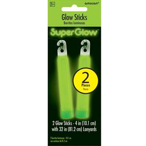 Green Glow Sticks 4in, 2pcs Party Accessories - Party Centre - Party Centre