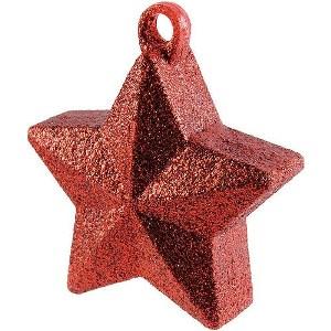 Red Glitter Star Balloon Weight 6oz Balloons & Streamers - Party Centre - Party Centre