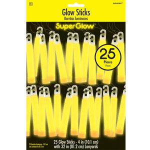 Yellow Glow Sticks Mega Pack 4in, 25pcs Party Accessories - Party Centre - Party Centre