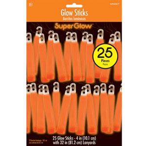 Orange Glow Sticks Mega Pack 4in, 25pcs Party Accessories - Party Centre - Party Centre