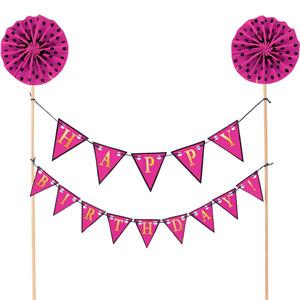Happy Birthday Pink Cake Banner Party Accessories - Party Centre - Party Centre