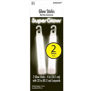 White Glow Sticks 4in, 2pcs Party Accessories - Party Centre - Party Centre
