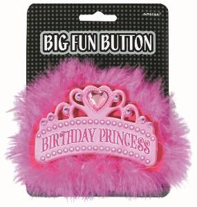 Birthday Princess Big Fun Button 4in Party Accessories - Party Centre - Party Centre