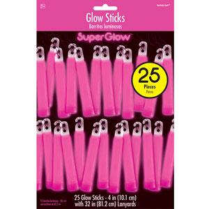 Pink Glow Sticks Mega Pack 4in, 25pcs Party Accessories - Party Centre - Party Centre