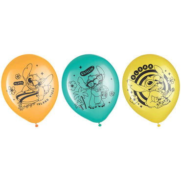 Disney Lilo & Stitch Latex Balloons 12in 6pcs - Party Centre