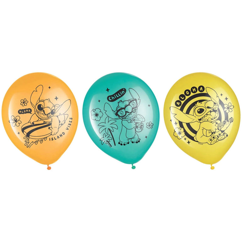 Disney Lilo & Stitch Latex Balloons 12in 6pcs