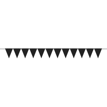 Black Mini Paper Pennant Banner - Party Centre