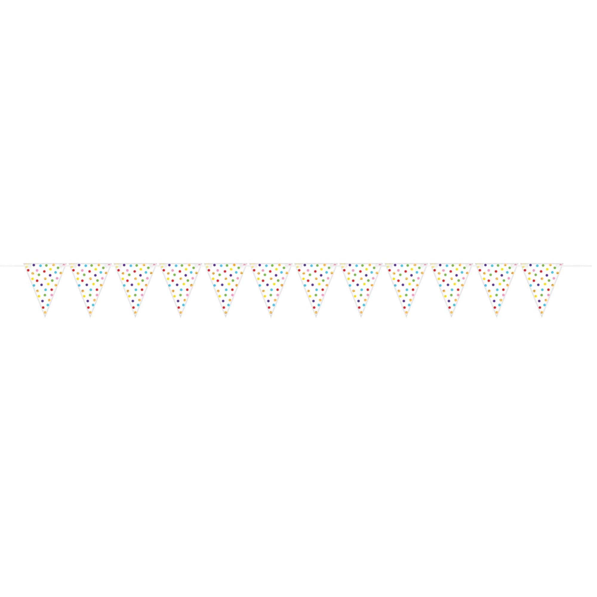 لافتة زينة ورقية بأعلام مثلثية بحجم صغيرة مزينة بألوان قوس قزح - Party Centre