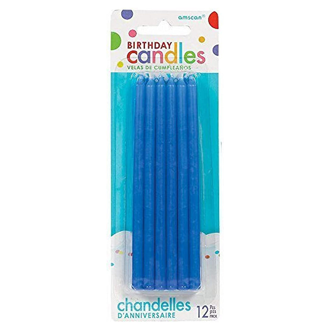 Blue Taper Candles 5in, 12pcs - Party Centre