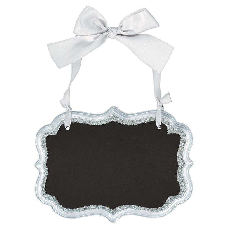 Silver Glitter Wedding Chalkboard Sign