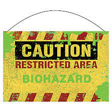 Biohazard Hanging Sign Metal - Party Centre