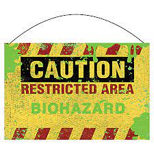 Biohazard Hanging Sign Metal - Party Centre