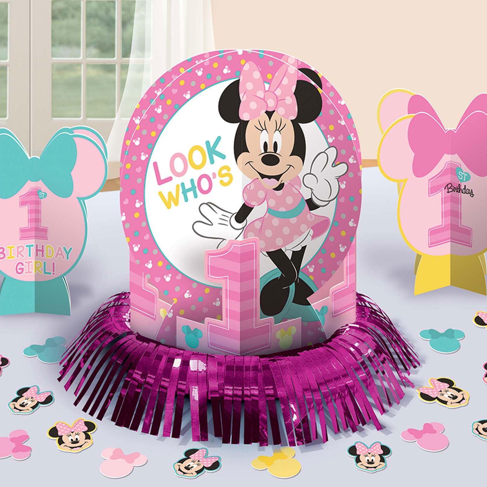 Minnie's Fun To Be One Table Decorating Kit - Party Centre