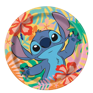 Disney Stitch Round Paper Plates 9in 8pcs - Party Centre