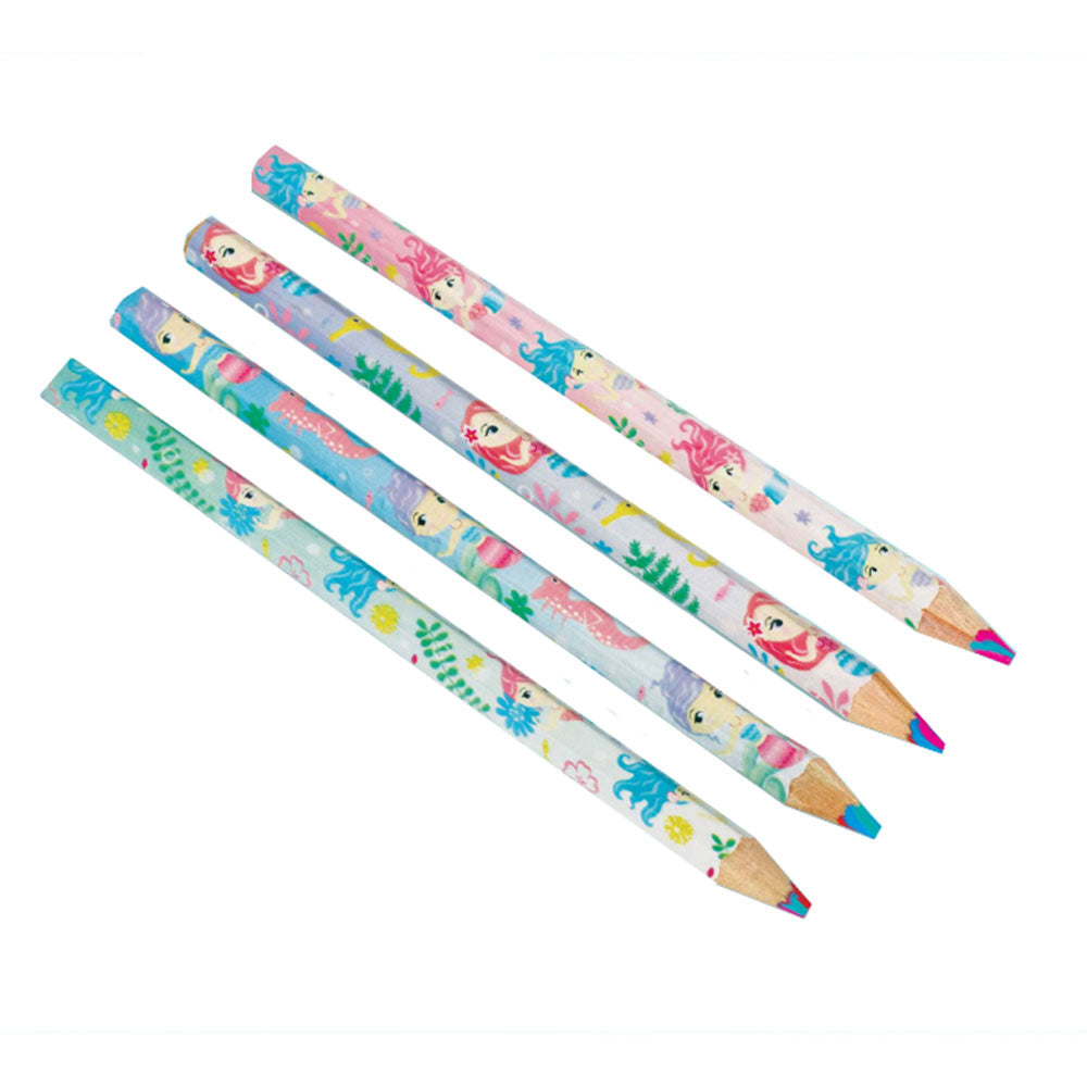 أقلام رصاص متعددة الألوان بتصميم ميرميد ويشيز 8 قطع - Party Centre