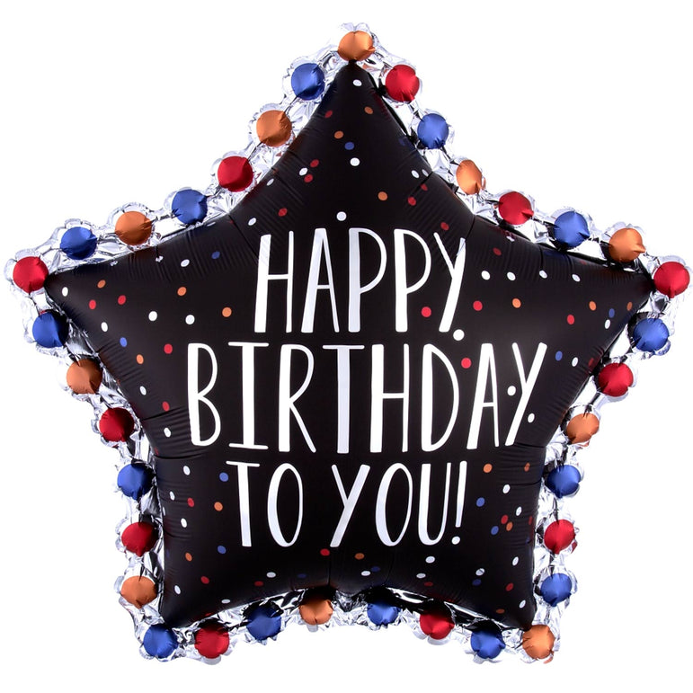 Happy Birthday To You Star Supershape Foil Balloon