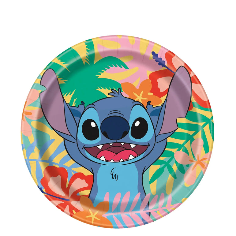 Disney Stitch Round Paper Plates 7in 8pcs