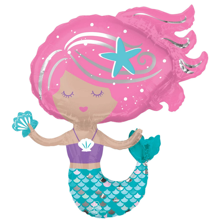 Shimmering Mermaid Large Shape Foil Balloon