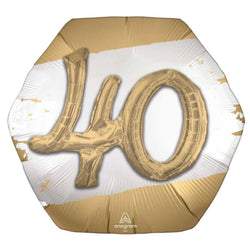 Golden Age 40 Multi Balloon Foil Balloon 30-Inch Party Decoration