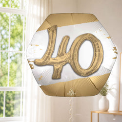 Golden Age 40 Multi Balloon Foil Balloon 30-Inch Party Decoration