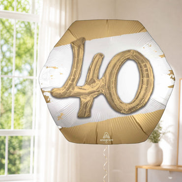Golden Age 40 Multi Balloon Foil Balloon 30-Inch Party Decoration - Party Centre