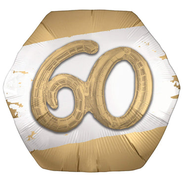 Golder Age 60 Multi Foil Balloon 30Inch Party Decoration - Party Centre